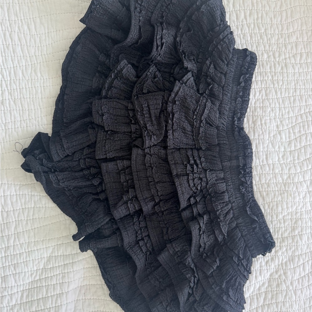 Black Ruffle Mini Skirt - Picture 2 of 3
